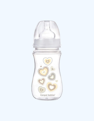 Canpol Babies Anti-Colic, бутылочка для кормления, силиконовая соска, бежевая, 3+ мес., 240 мл