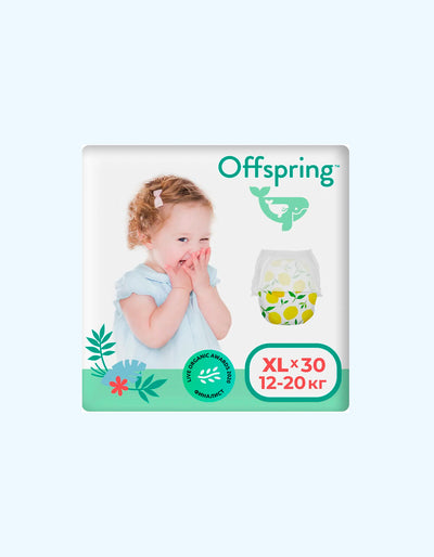 Offspring Трусики-подгузники XL, 12-20 кг, Лимоны, 30 шт