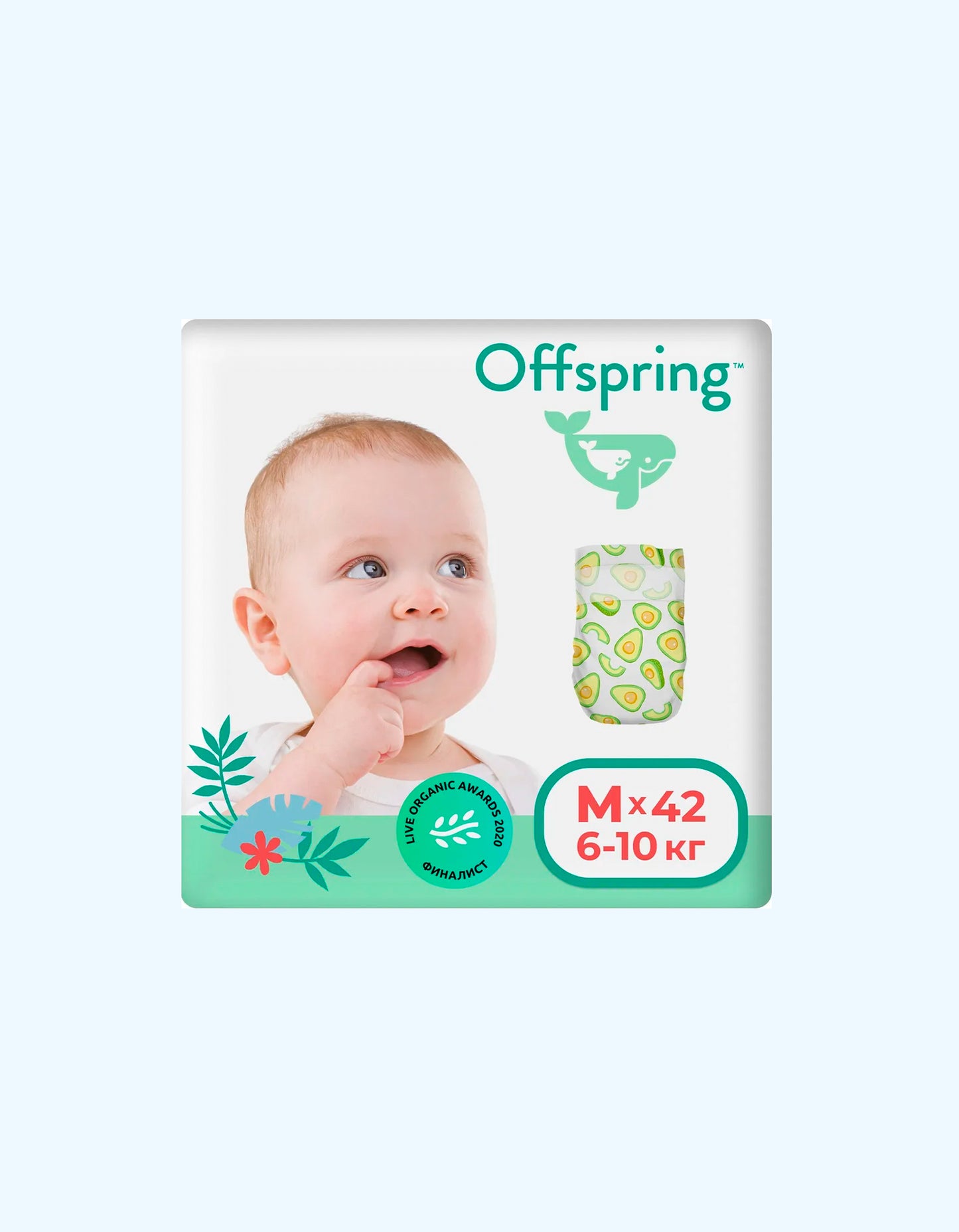 Offspring Подгузники M, 6-10 кг, Авокадо, 42 шт