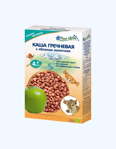 Fleur Alp pyuresi, sut, olma bilan karabuğday, 4+ oy, 200 g