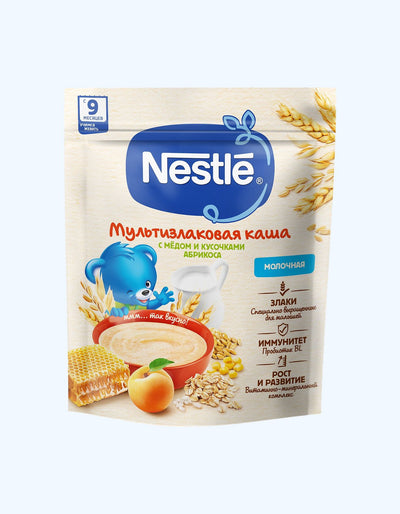 Nestle Каша, молочная, мёд, абрикос, мультизлаковая, 200 г
