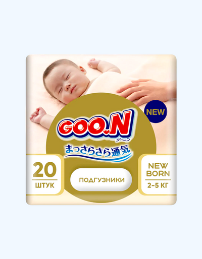 GOON Premium Soft Подгузники, NB, 2-5 кг, 20/72 шт
