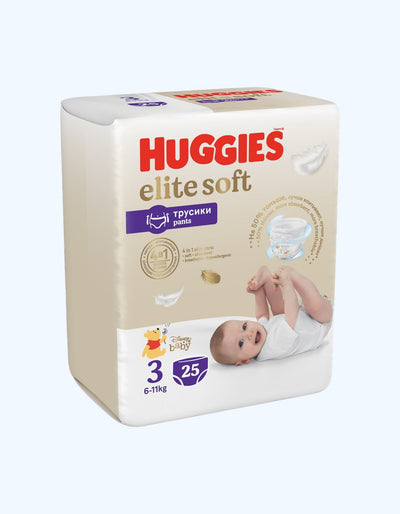 Huggies Elite Soft 3 Подгузники-трусики, 6-11 кг, 25 шт