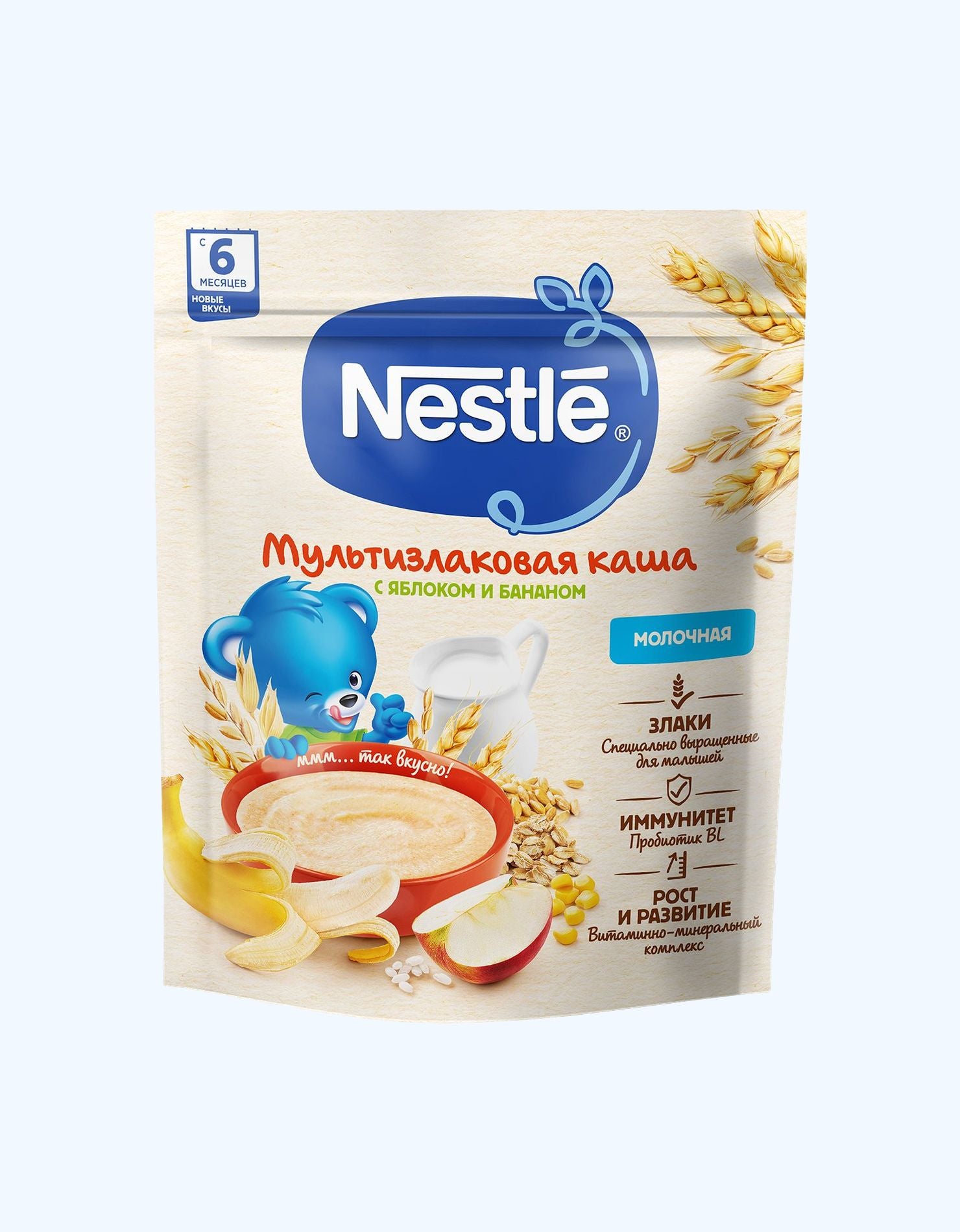 Nestle Каша, молочная, яблоко, банан, мультизлаковая, 200 г