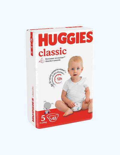 Huggies Classic 5 ta taglik, 11-25 kg, 11/42/58 dona