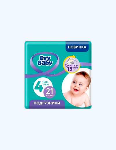 Evy Baby Подгузники 4 7-18 кг, 21 шт