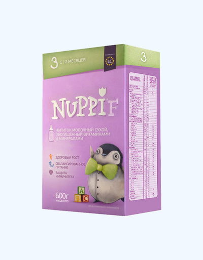 Nuppi F3, сухой молочный напиток, витамины, минеральные вещества, 12+ мес., 300/600 г