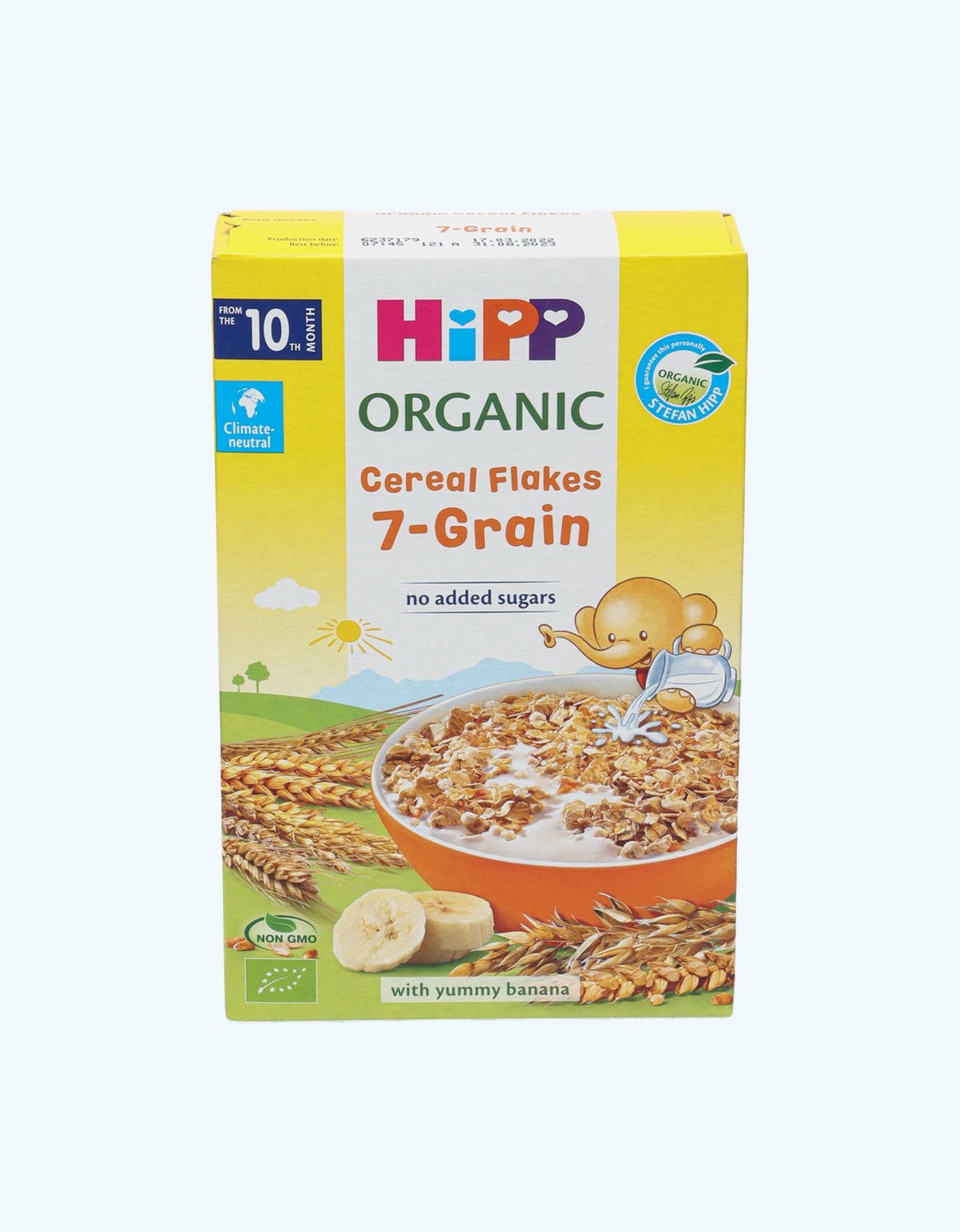 HiPP Cereal Каша, безмолочная, 7 злаков, банан, 10+ мес., 250 г