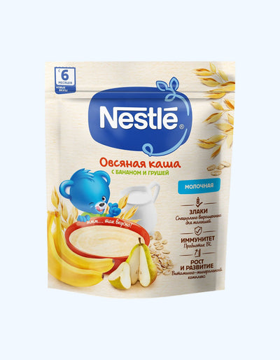Nestle Каша, молочная, груша, банан, овсяная, 200 г