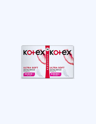 Kotex Прокладки Ultra soft Супер, 5 капель, 16 шт