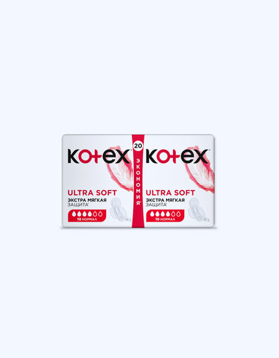 Kotex Ultra yumshoq prokladkalar Oddiy, 4 tomchi, 20 dona