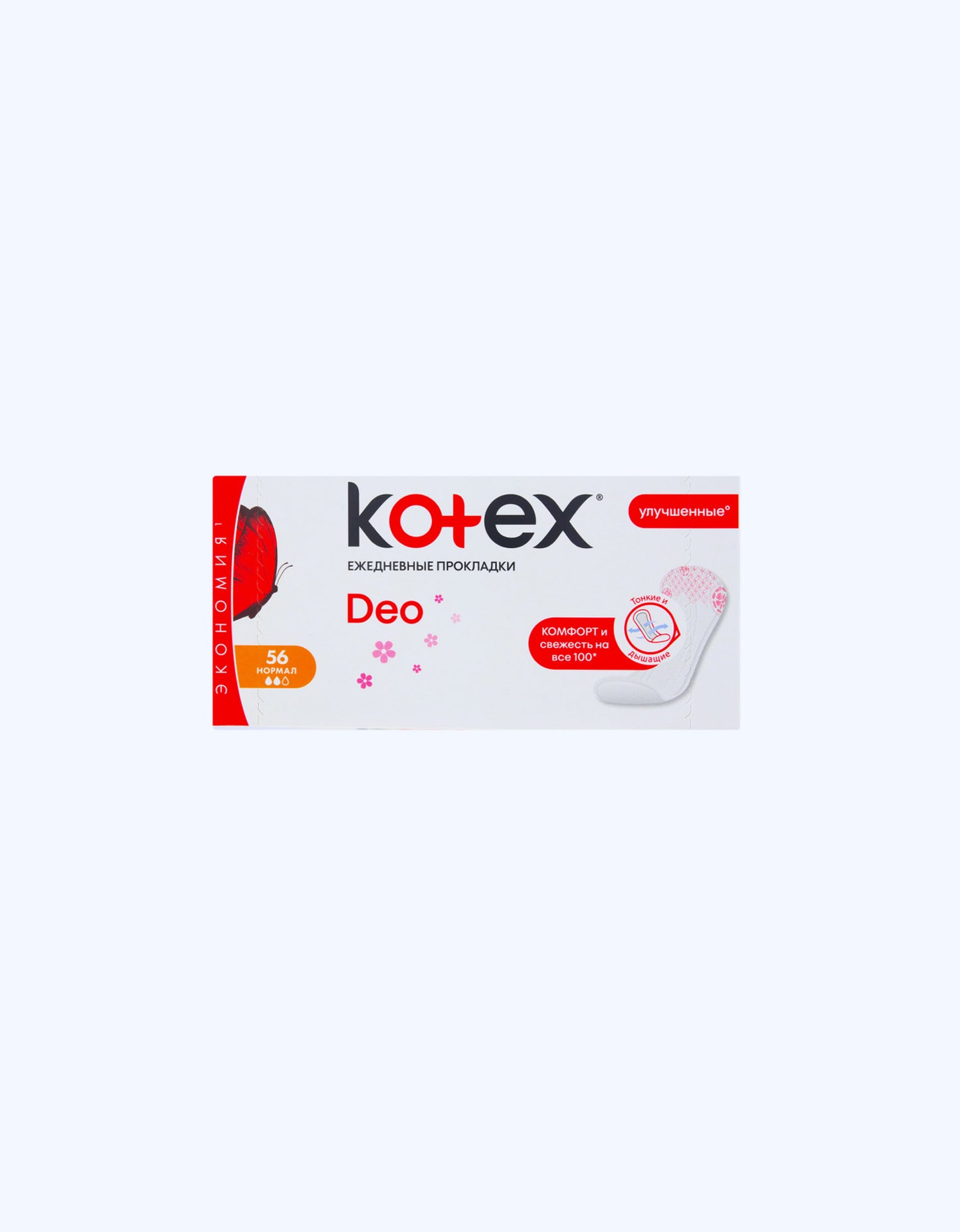 Kotex Ежедневные прокладки Нормал Deo, 2 капли, 56 шт