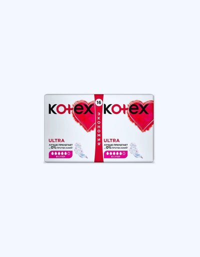 Kotex Прокладки Ultra Супер, 5 капель, 16 шт